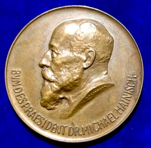 Austria, Art Deco Medal by Grete Hartmann, Michael Hainisch Federal President 1920 ND photo