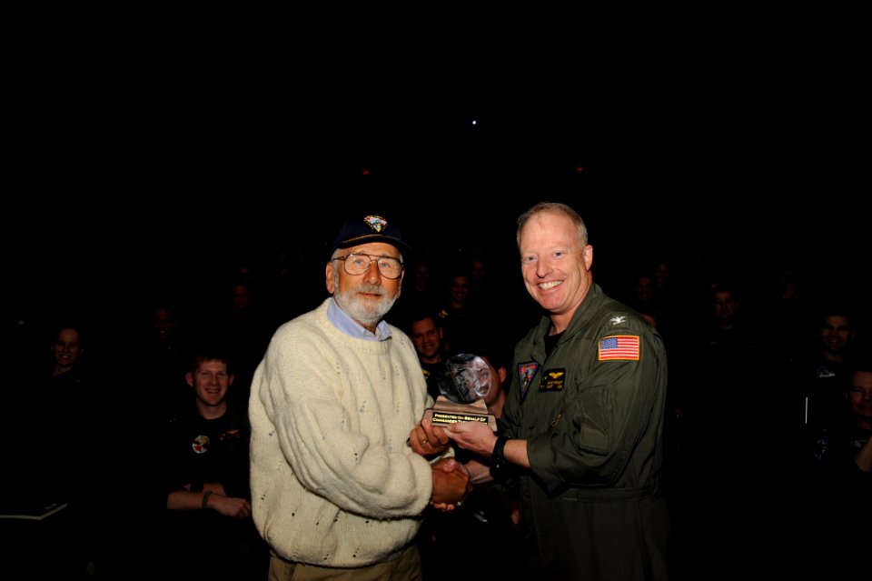 Author of 'Adak, The Rescue of Alfa Foxtrot 586' visits Misawa Air Base 150217-N-EC644-035