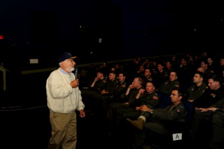 Author of 'Adak, The Rescue of Alfa Foxtrot 586' visits Misawa Air Base 150217-N-EC644-031