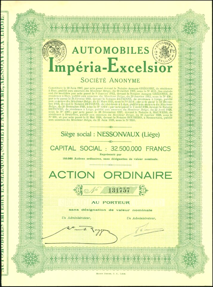 Automobiles Impéria-Excelsior SA 1928