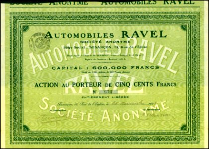 Automobiles Ravel 1923 photo
