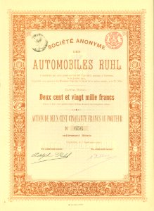 Automobiles Ruhl 1901