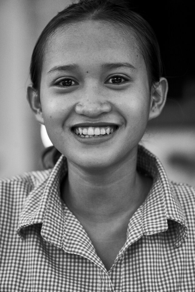 Woman girl black and white