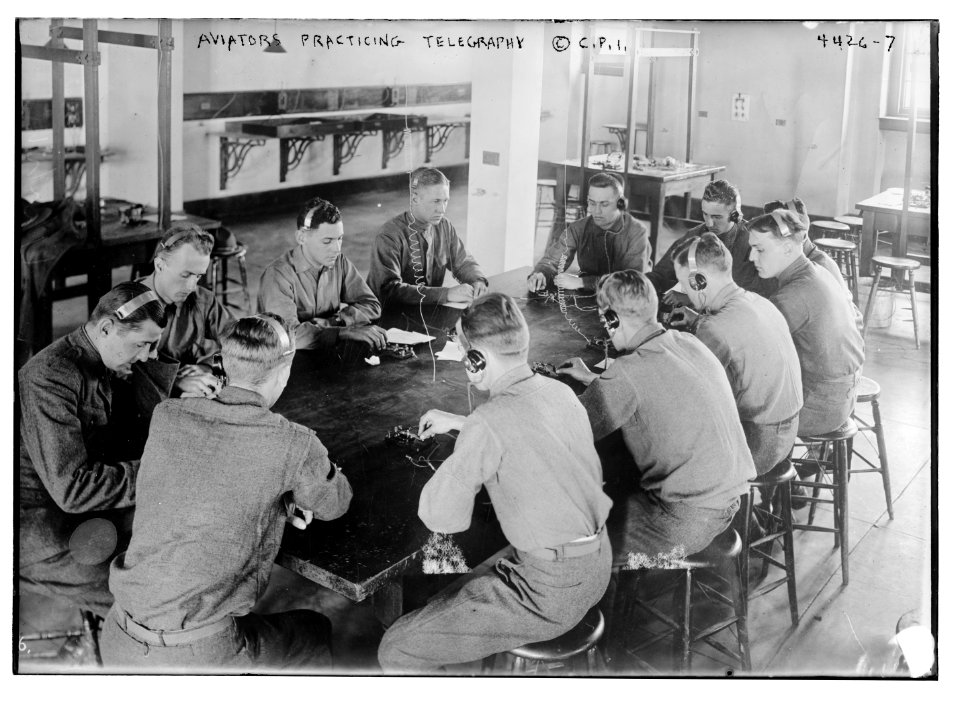 Aviators practicing telegraphy LCCN2014705970