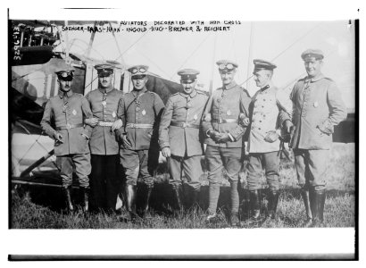 Aviators decorated with iron cross- Saenger - Baas - Hahn - Ingold - Hug - Bremer - Reichert LCCN2014698054