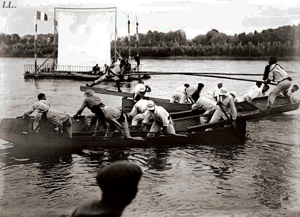 Avignon joute et cinéma en août 1908