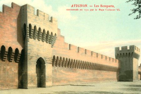 Avignon Les Remparts CP colorisée