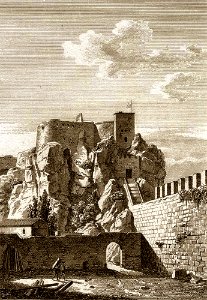 Avignon Rempart de la Ligne gravure du XVIIIe s