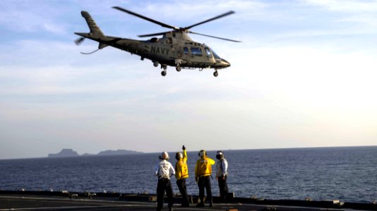 AW-109 Takes Off from the USS Ashland during KAMANDAG 2