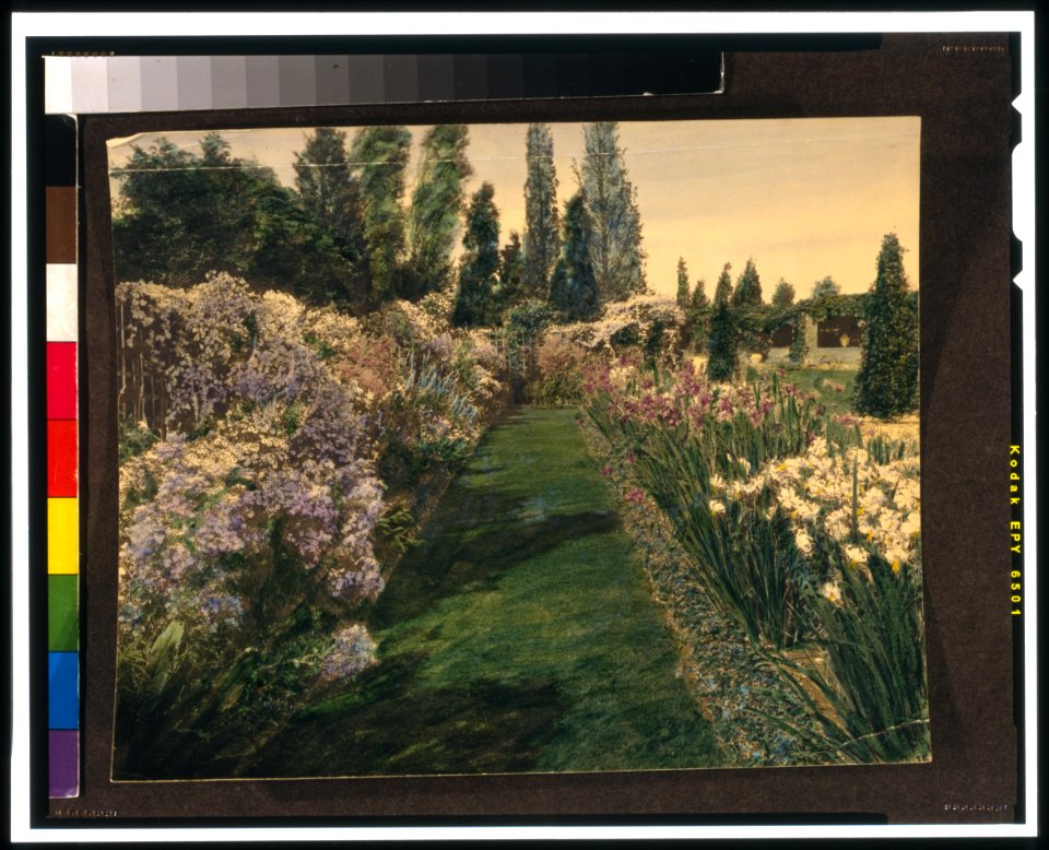 Beacon Hill House, Arthur Curtiss James house, Newport, Rhode Island. Blue Garden flower border LCCN00651342