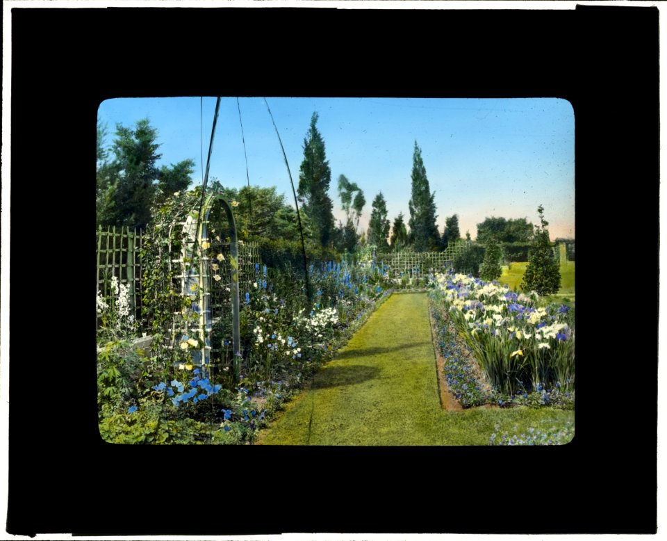 Beacon Hill House, Arthur Curtiss James house, Beacon Hill Road, Newport, Rhode Island. Blue Garden, flower border LCCN2008675869