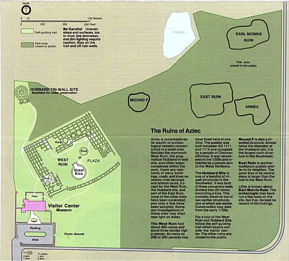 Aztec Ruins National Monument NPS site map