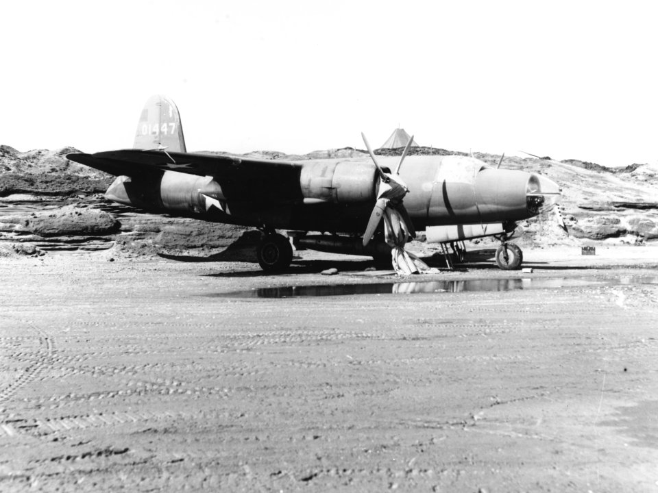 B-26 Marauder with torpedo at Cold Bay AK in May 1942