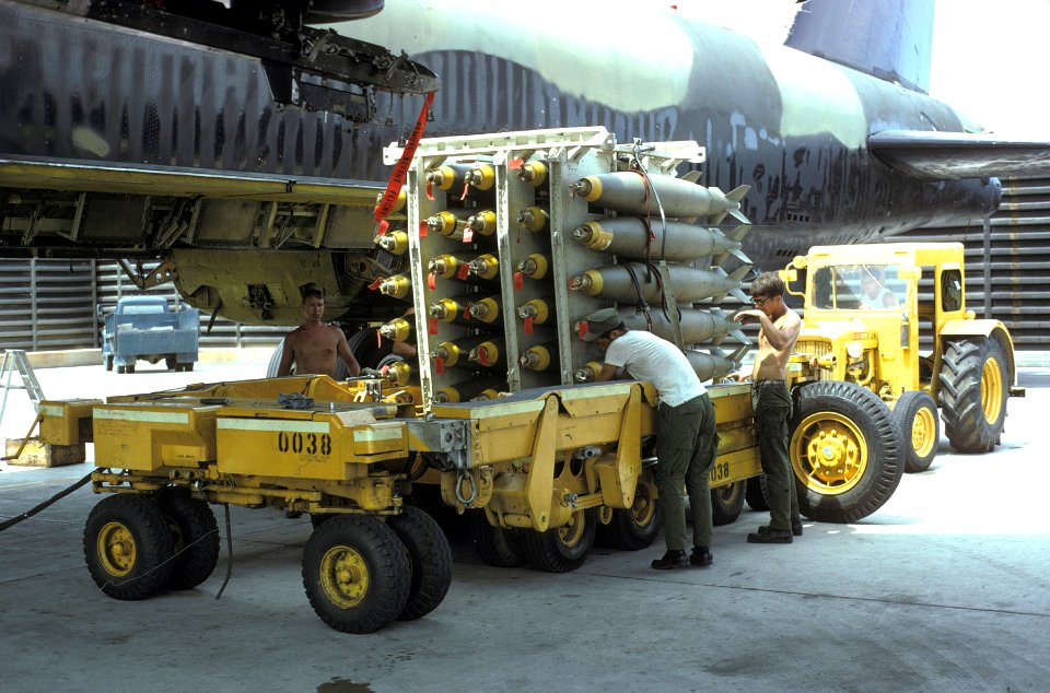 B-52 being loaded with bombs