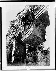 Baalbec. Great portal of Temple of Jupiter. Central stone displaced by earthquake - Bonfils. LCCN93500477