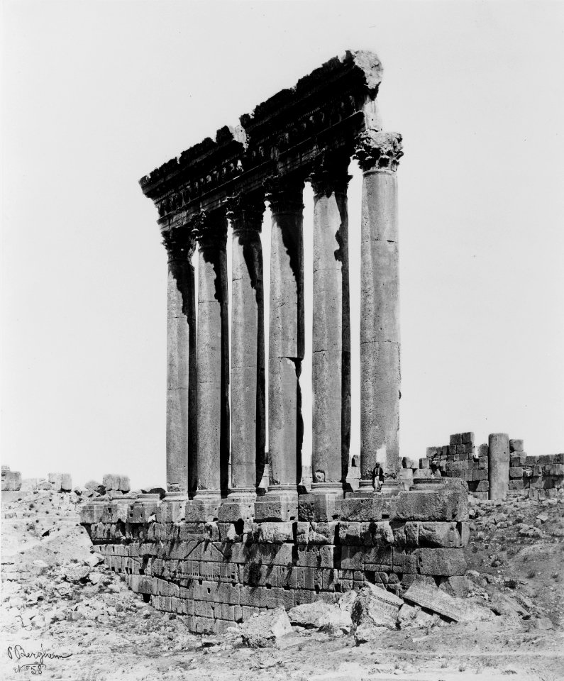Baalbec. Columns of Temple of the Sun Baal - P. Bergheim. LCCN93500479 (cropped)