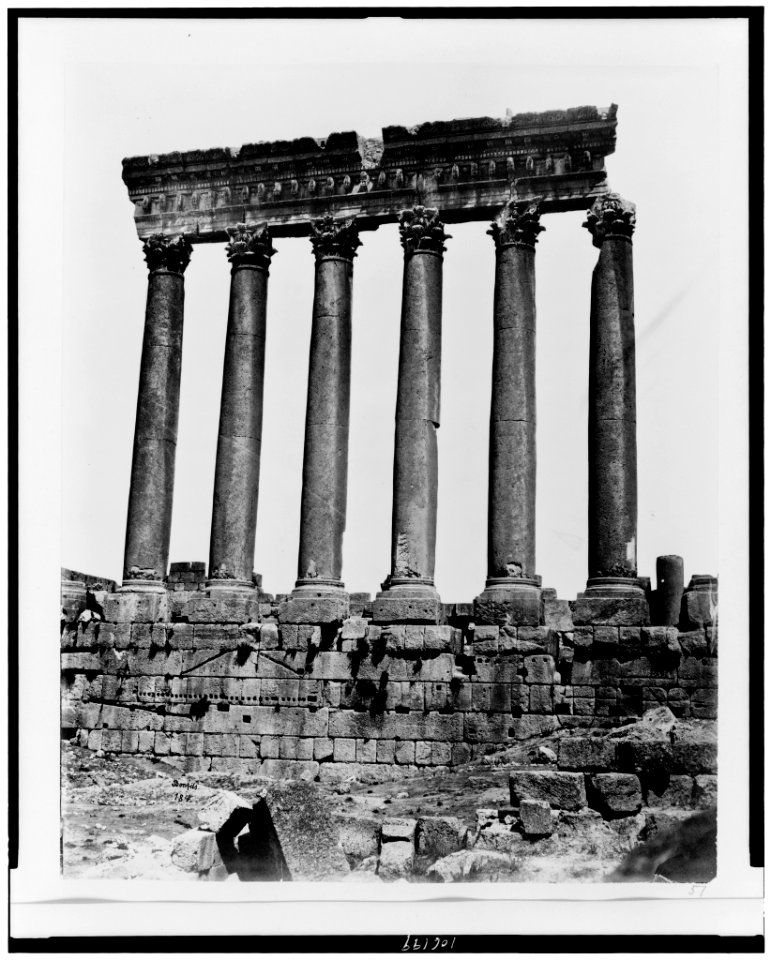 Baalbec. Temple of the Sun. Original no. of columns 54 - Bonfils. LCCN93500480