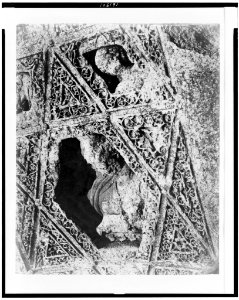 Baalbec. Sculptured blocks covering space between entablature & cella. Temple of Jupiter - Bonfils. LCCN93500470