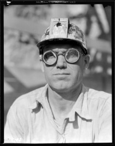 Arthur Roberts, shaftman on test drilling work at the Norris Dam site. - NARA - 532666