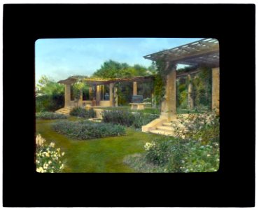 Beacon Hill House, Arthur Curtiss James house, Beacon Hill Road, Newport, Rhode Island. Blue Garden, pergola at south end LCCN2008676055