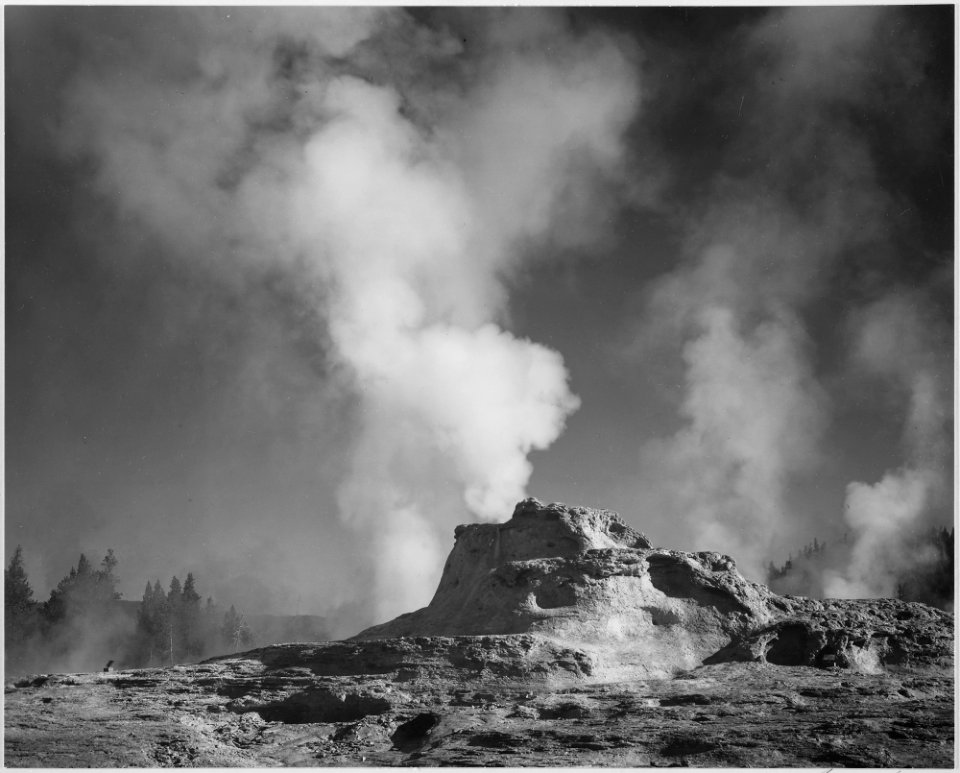 Castle Geyser Cove, Yellowstone National Park, Wyoming, 1933 - 1942 - NARA - 519992