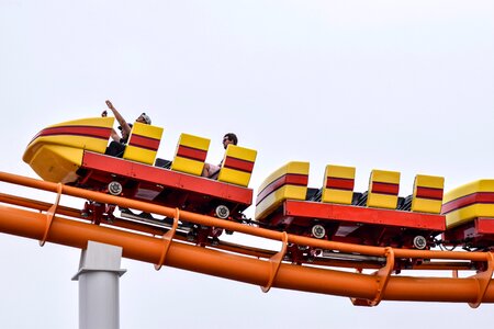 People roller coaster steel photo