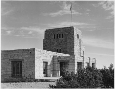 Close up view of 'Elevator House,' Carlsbad Caverns National Park, New Mexico., 1933 - 1942 - NARA - 520032