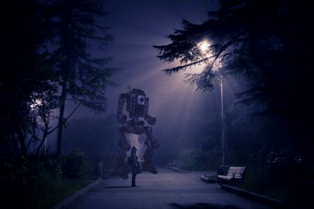 Tree panoramic cyberpunk