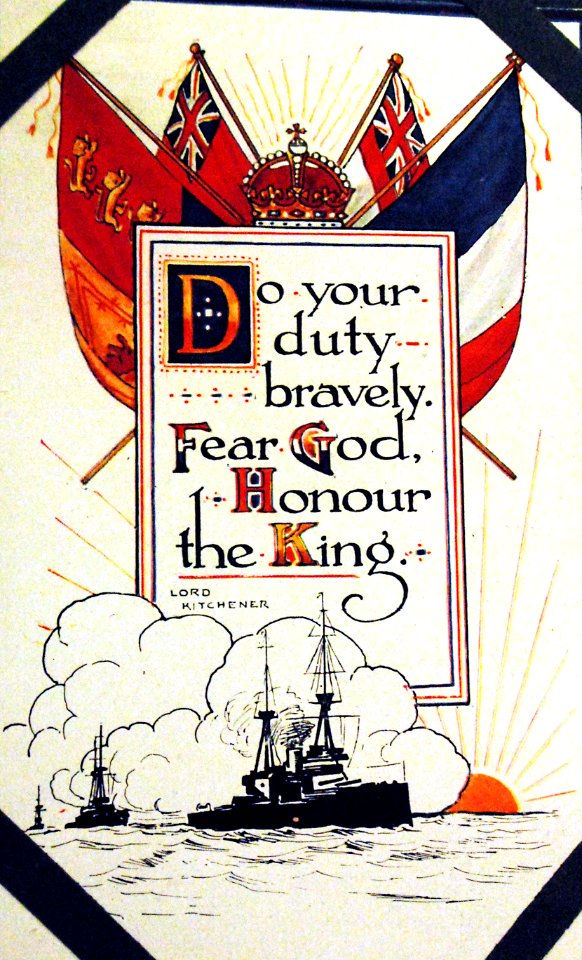 Do your duty bravely. Fear God, Honour the King. Lord Kitchener, postcard, WWI (28397772381)