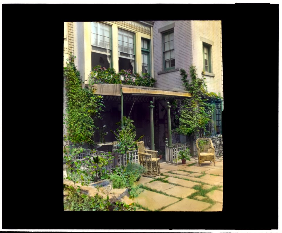 Flagstones, Charles Clinton Marshall house, 117 West 55th Street, New York, New York. Porch LCCN2008675959