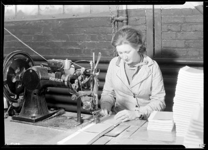 Ida Pratt, Churchill, Tennessee. General ability and skill are required for the operation of side stitching. This... - NARA - 532752 photo
