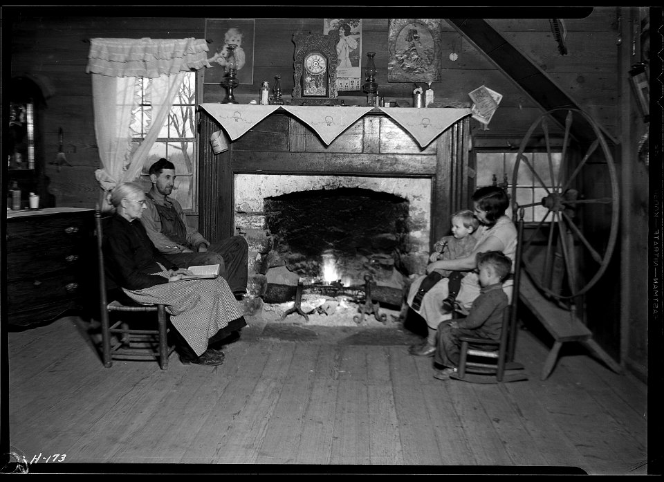 Interior of the home of Mrs. Jacob Stooksbury, Loyston, Tennessee. This homestead is in the region which will be... - NARA - 532790
