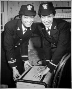 Lt.(jg.) Harriet Ida Pickens and Ens. Frances Wills, first Negro Waves to be commissioned. They were members of the fin - NARA - 520670 photo