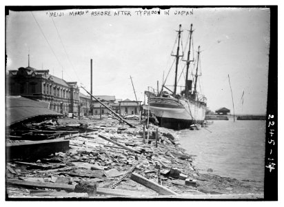 Meiji Maru ashore after typhoon in Japan LCCN2014689490