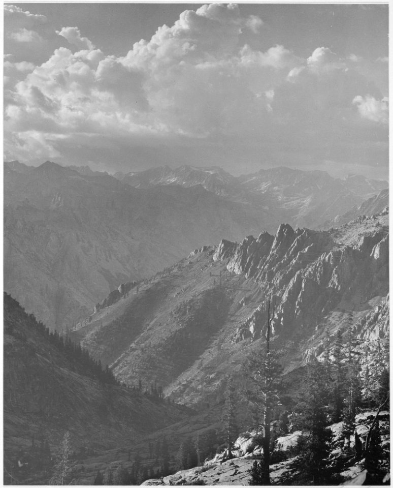 Middle Fork at Kings River from South Fork of Cartridge Creek, Kings River Canyon (Proposed as a national park), Calif - NARA - 519940