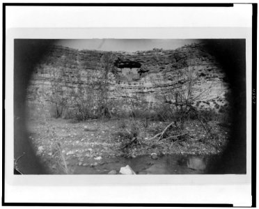 Montezuma's Castle, Beaver Creek, Arizona, 3 miles from Fort Verde, A.T., showing the creek in the foreground, instantaneous - E.A.M. LCCN95506007