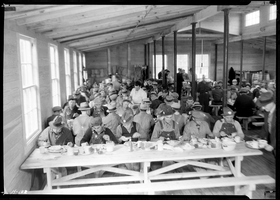Noon meal at the cafeteria at Norris townsite. - NARA - 532809