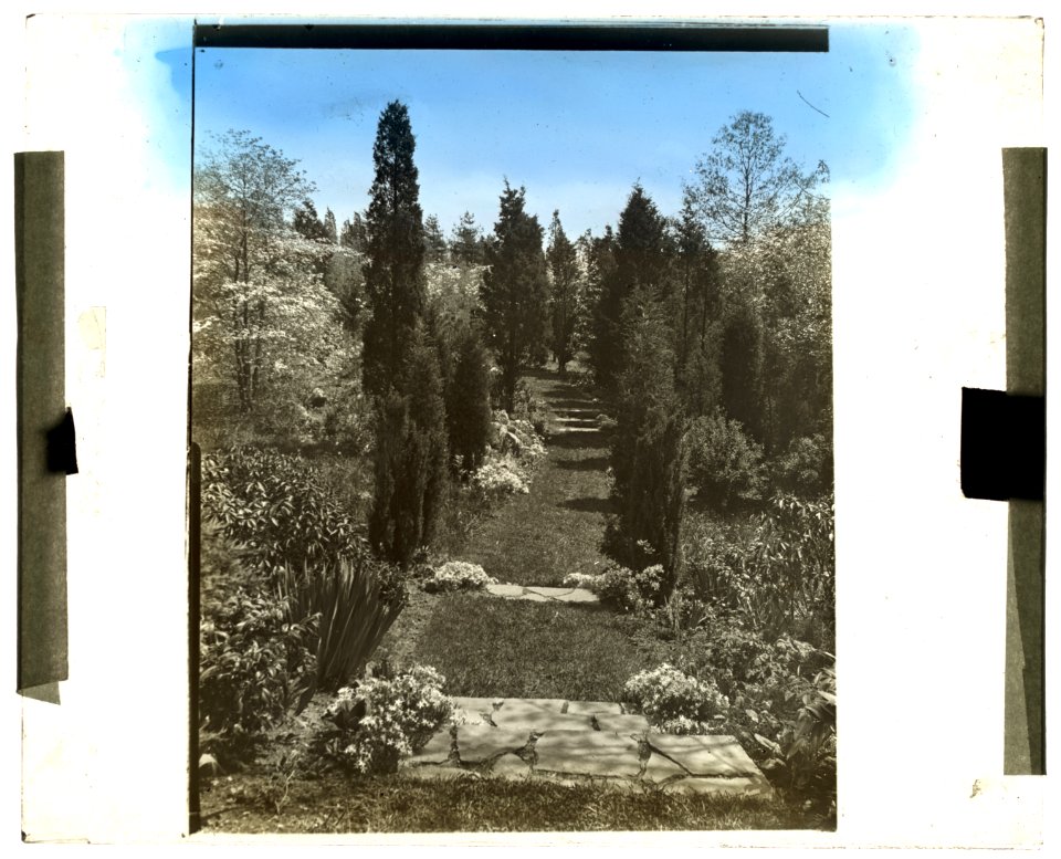 Old Acres, Robert Low Bacon house, Old Westbury, New York. Steps from rose garden to wild flower sanctuary LCCN2008680028