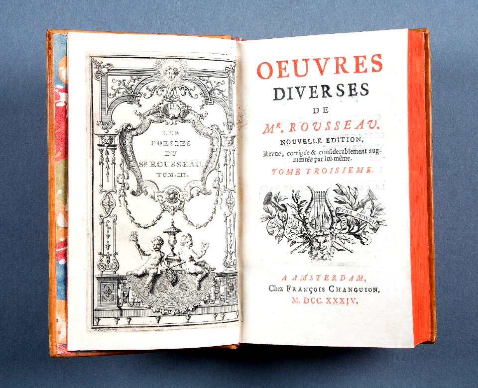 Oeuvres diverses de Mr Rousseau tryckår 1734 - Skoklosters slott - 86201