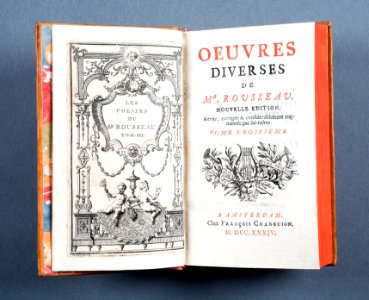 Oeuvres diverses de Mr Rousseau tryckår 1734 - Skoklosters slott - 86201