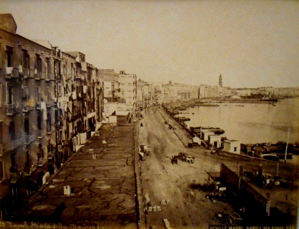 Strada Marina in Naples (photo about 1865-1872) - Naples, private collection - Exhibition Alphonse Bernoud, pioneer of photography, up to September 25, 2018 at Carthusian monastery and museum of San Martino in Naples (44708431051)