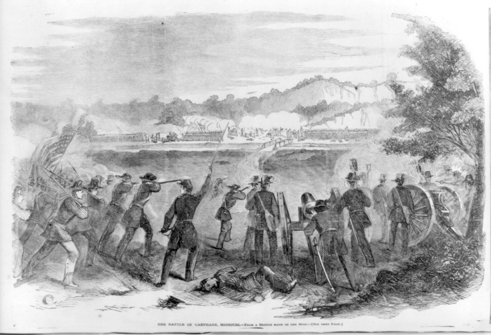 The Battle of Carthage, Missouri. From a Sketch Made on the Spot LCCN2007681587