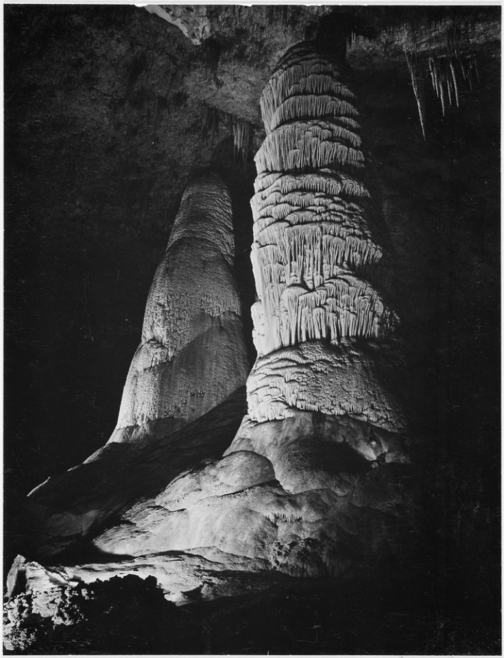 The Giant Dome, largest stalagmite thus far discovered. It is 16 feet in diameter and estimated to be 60 million years - NARA - 520029