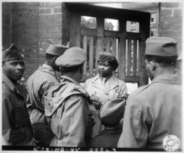 The first Negro WACs to arrive (on) the continent of Europe were 800 girls of the 6888th Central Postal Directory Bn, w - NARA - 531333 photo