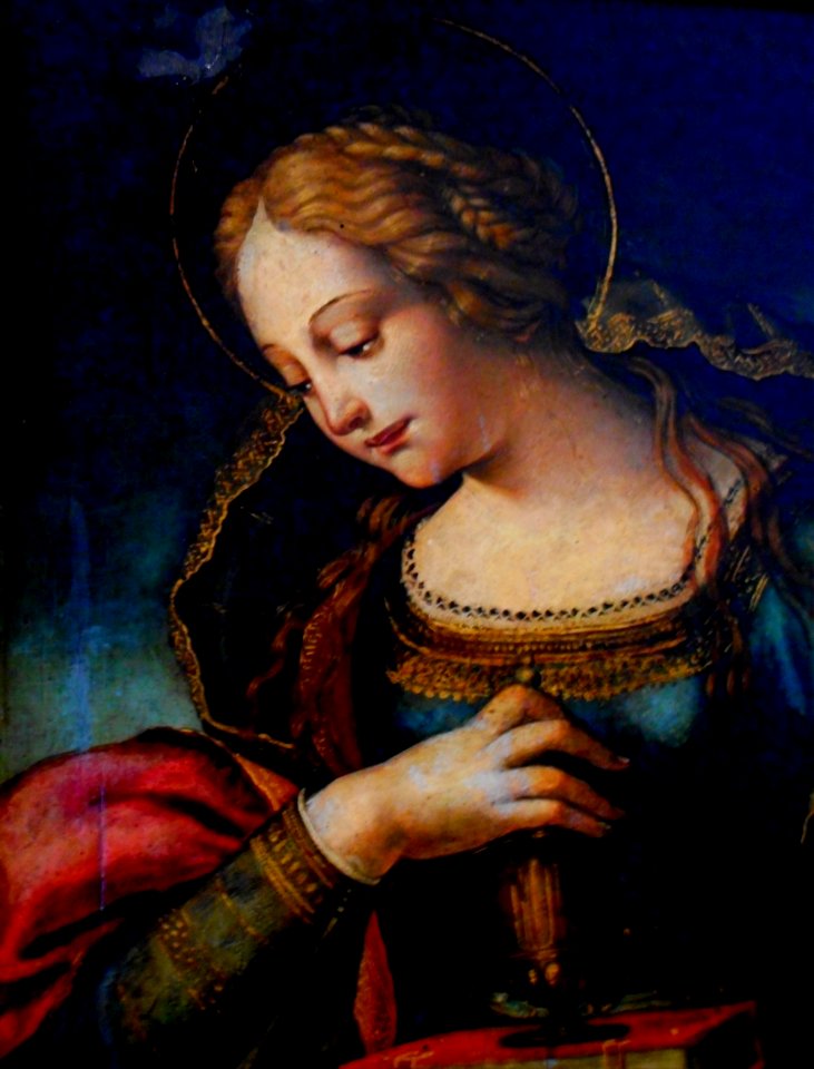 The Magdalene (detail) by Agostino Tesauro (Giffoni Salerno, notices between 1501 and 1546) - Museum Quadreria dei Girolamini in Naples (30278776837)