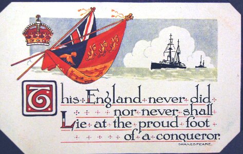 This England never did nor never shall... Shakespeare quote on postcard (28476163225)