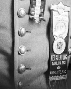 United Confederate Veterans, North Carolina Tar Heel Division, Mecklenburg Camp, No. 382 of Charlotte, N. C. ribbon detail, from- ZIMMERMAN, P.P. LCCN2016859832 (cropped)
