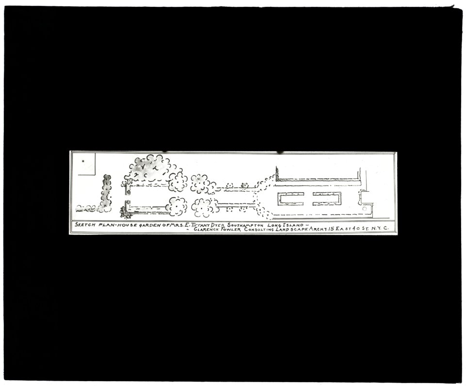 Westlawn, Edward Tiffany Dyer house, Great Plains Road, Southampton, New York. Sketch Plan House Garden of Mrs. Tiffany Dyer, Southampton, Long Island LCCN2008675614