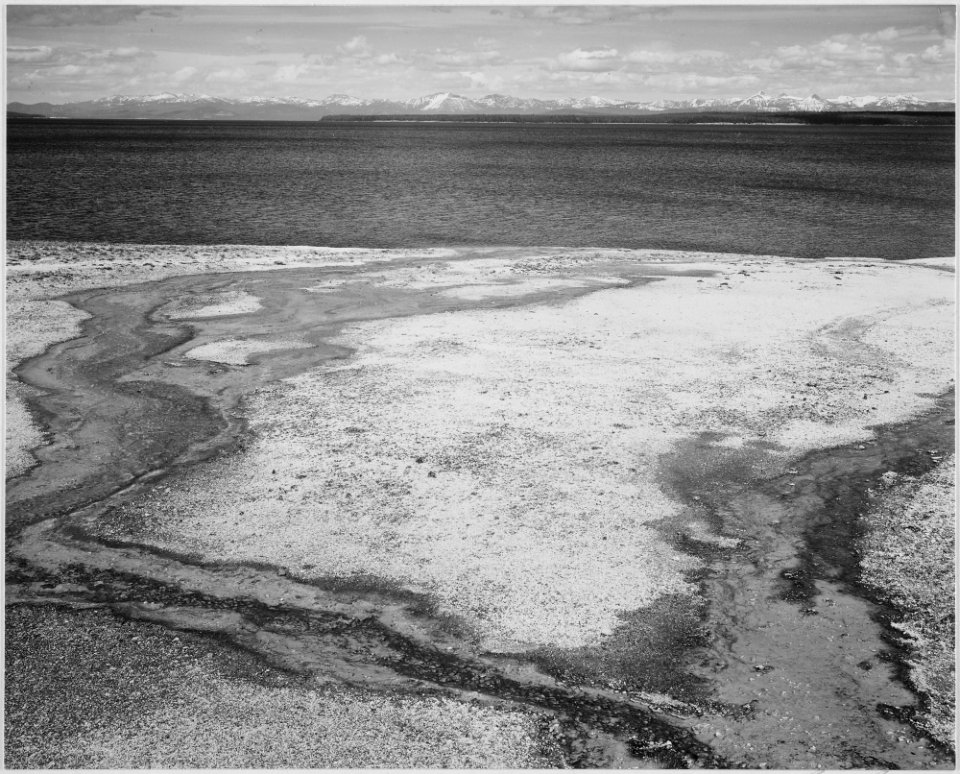 Yellowstone Lake - Hot Springs Overflow, Yellowstone National Park, Wyoming., 1933 - 1942 - NARA - 520003