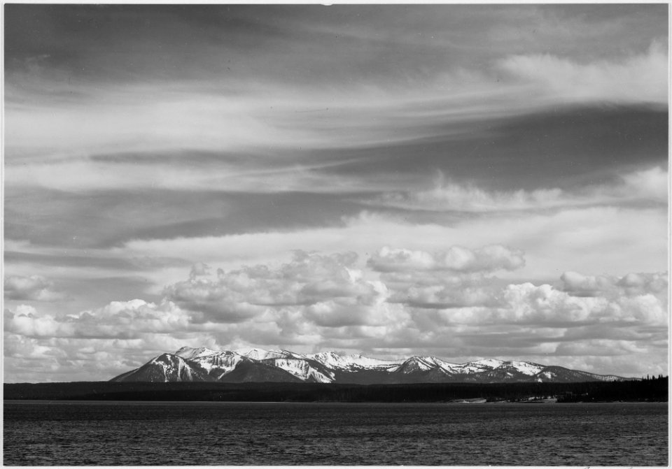 Yellowstone Lake, Mt. Sheridan, Yellowstone National Park, Wyoming., 1933 - 1942 - NARA - 520001